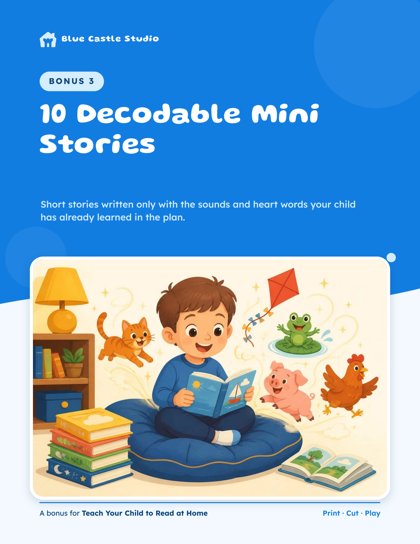 Bonus 3 cover: 10 Decodable Mini Stories